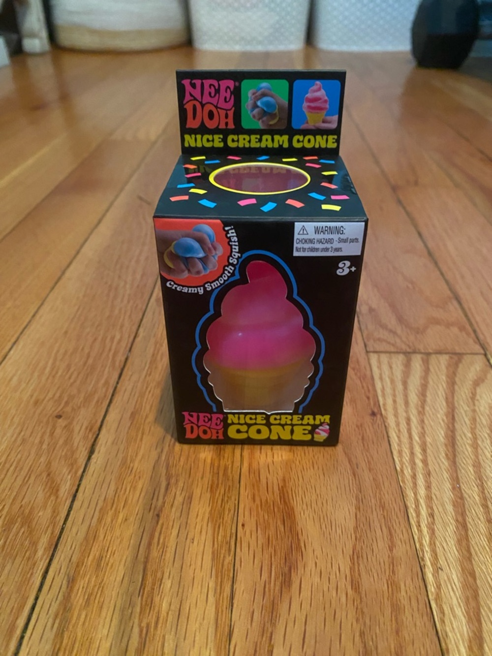 NeeDoh Nice Cream Cone Squishy Toy - Pink and Yellow